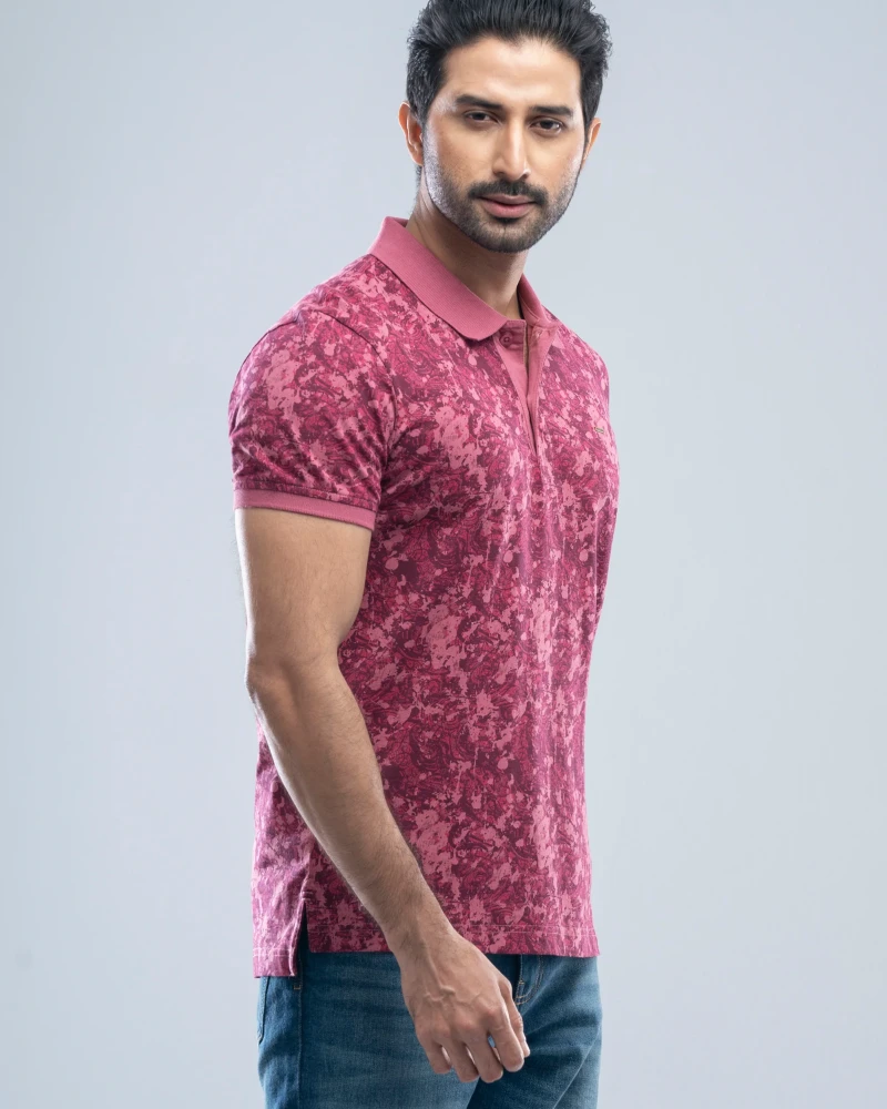 Regular Fit Printed Polo Shirt - Alternate view 2 showing  color