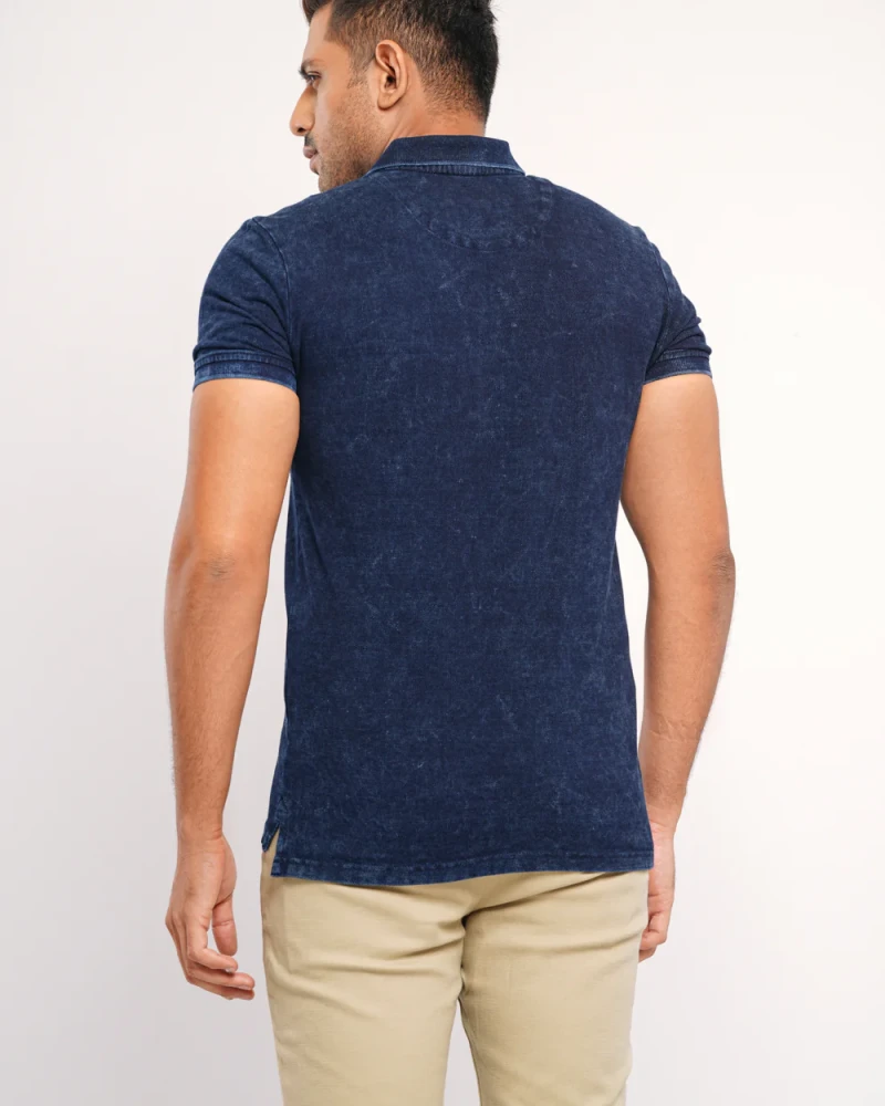 Regular Fit Indigo Polo Shirt - Alternate view 1 showing  color