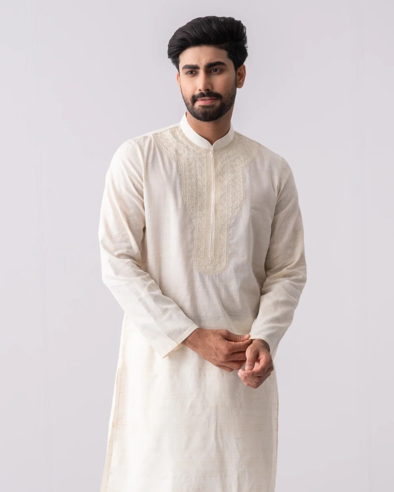 Regular Fit Endy Cotton Semi-Formal Panjabi - Alternate view 3 showing  color