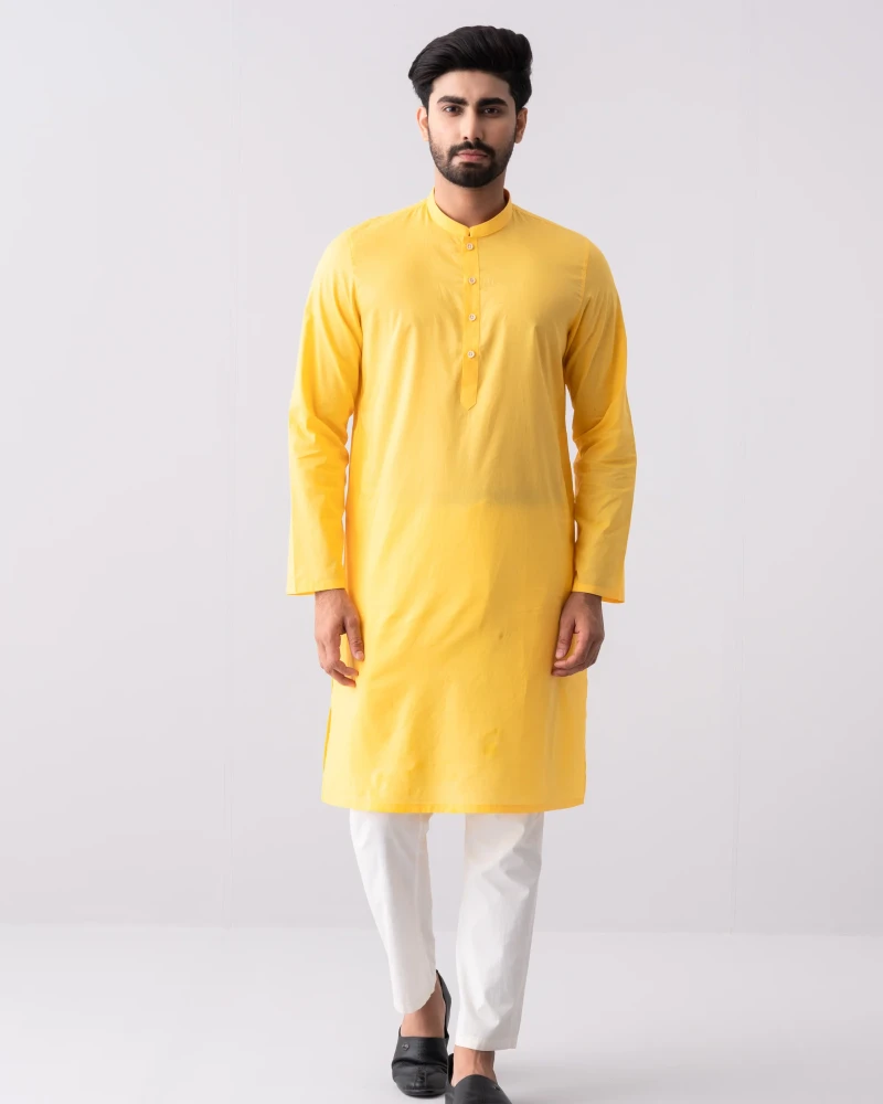 Regular Fit Cotton Panjabi - Alternate view 3 showing  color