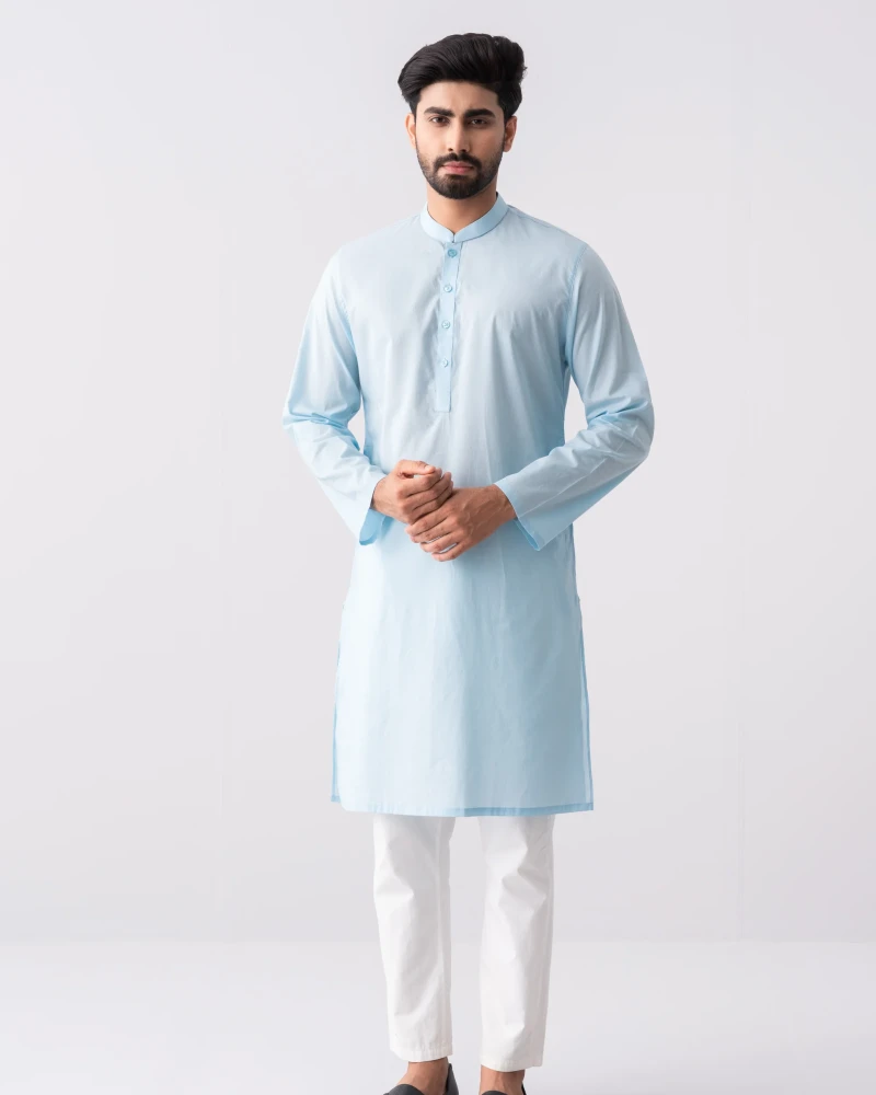 Slim Fit Cotton Panjabi - Main view showing full design